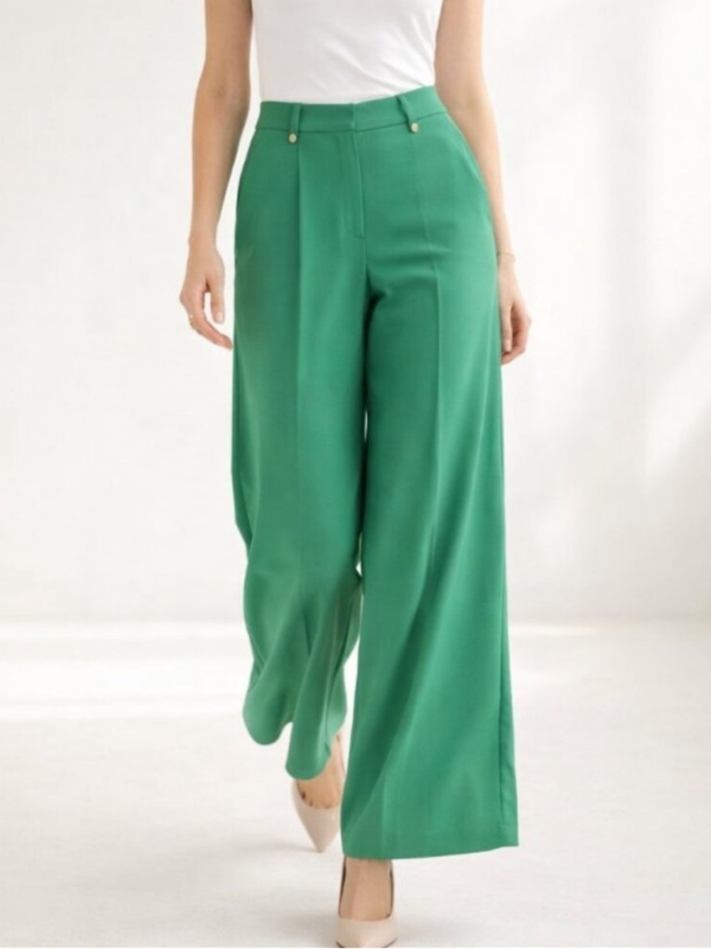 Exquise anthropologie Green Wide Leg Dress Pants Size Small 36308